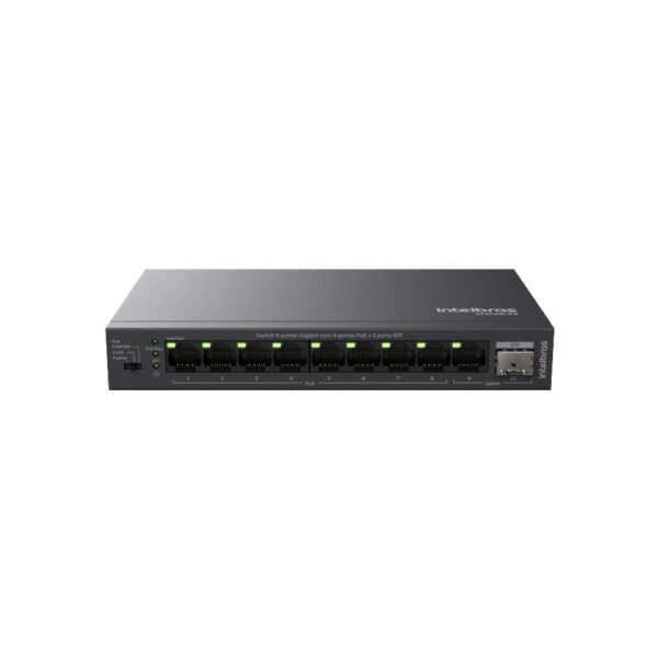 SWITCH DESKTOP 8 PORTAS GIGA POE + 2 PORTAS UPLINK S1010GPA - INTELBRAS
